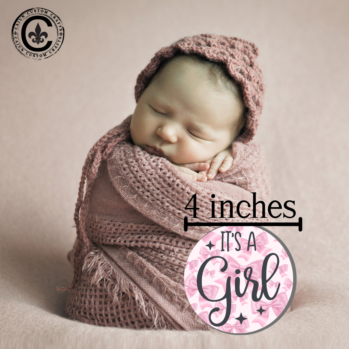 1st Years of Milestones, for Newborn, Pink Coquette Bow Theme Design, 4" wooden rounds