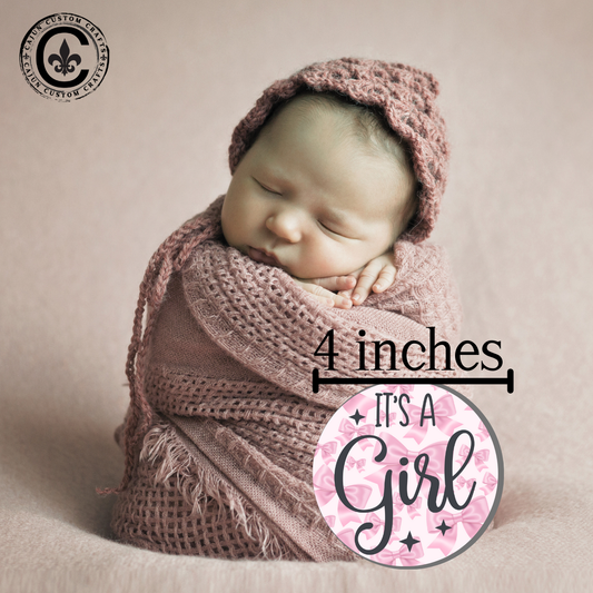 1st Years of Milestones, for Newborn, Pink Coquette Bow Theme Design, 4" wooden rounds