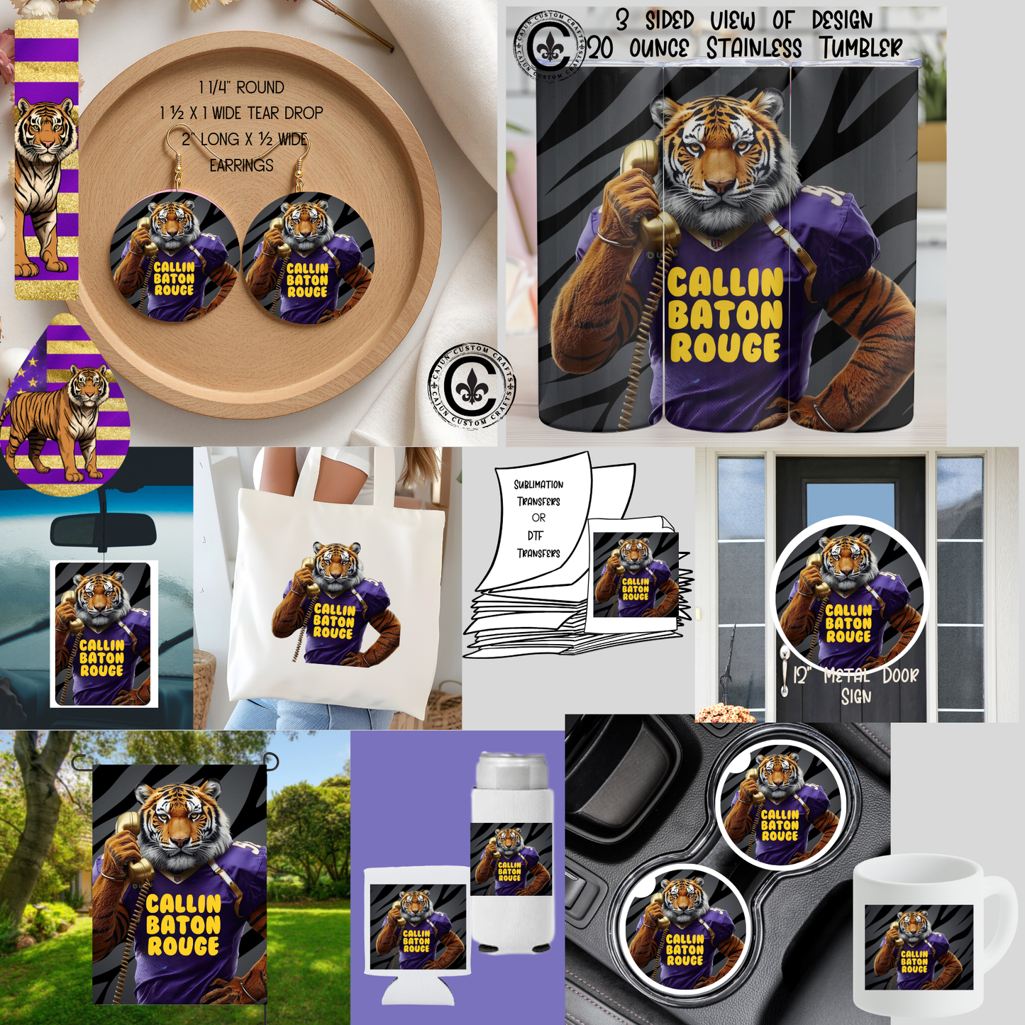 Callin Baton Rouge, Tiger using a phone design (our exclusive design!)