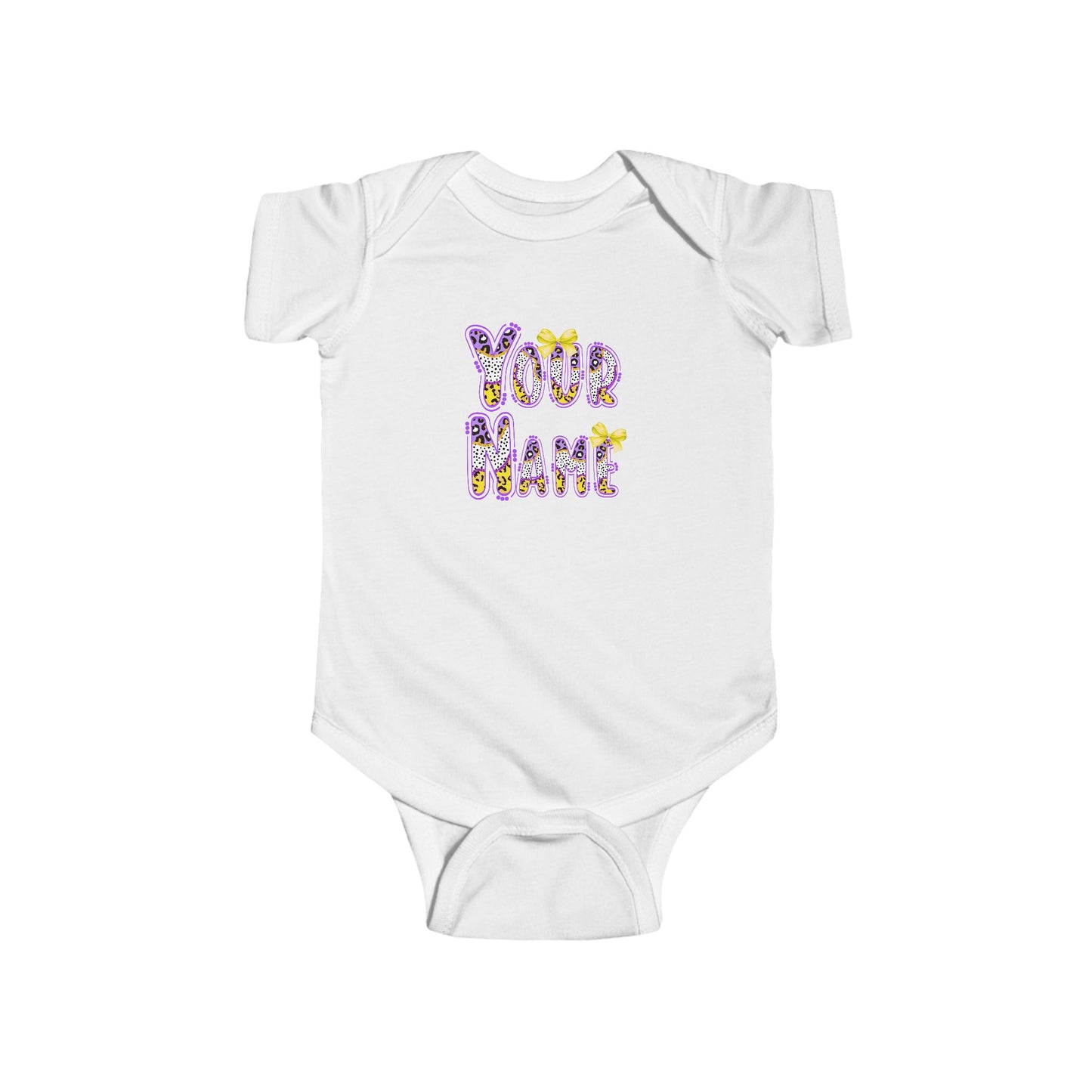 Personalized, Tigers Purple and Gold, Cute Infant Bodysuit