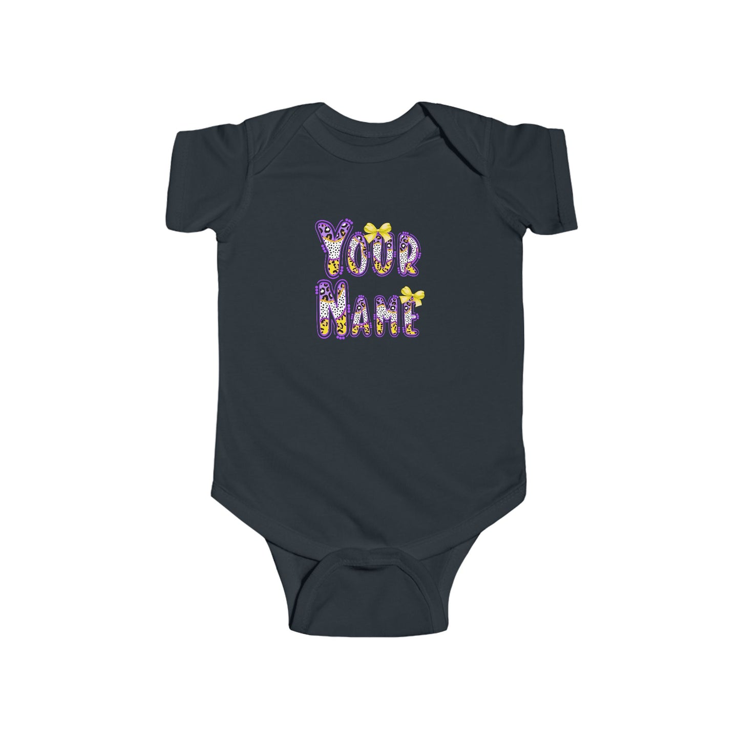 Personalized, Tigers Purple and Gold, Cute Infant Bodysuit