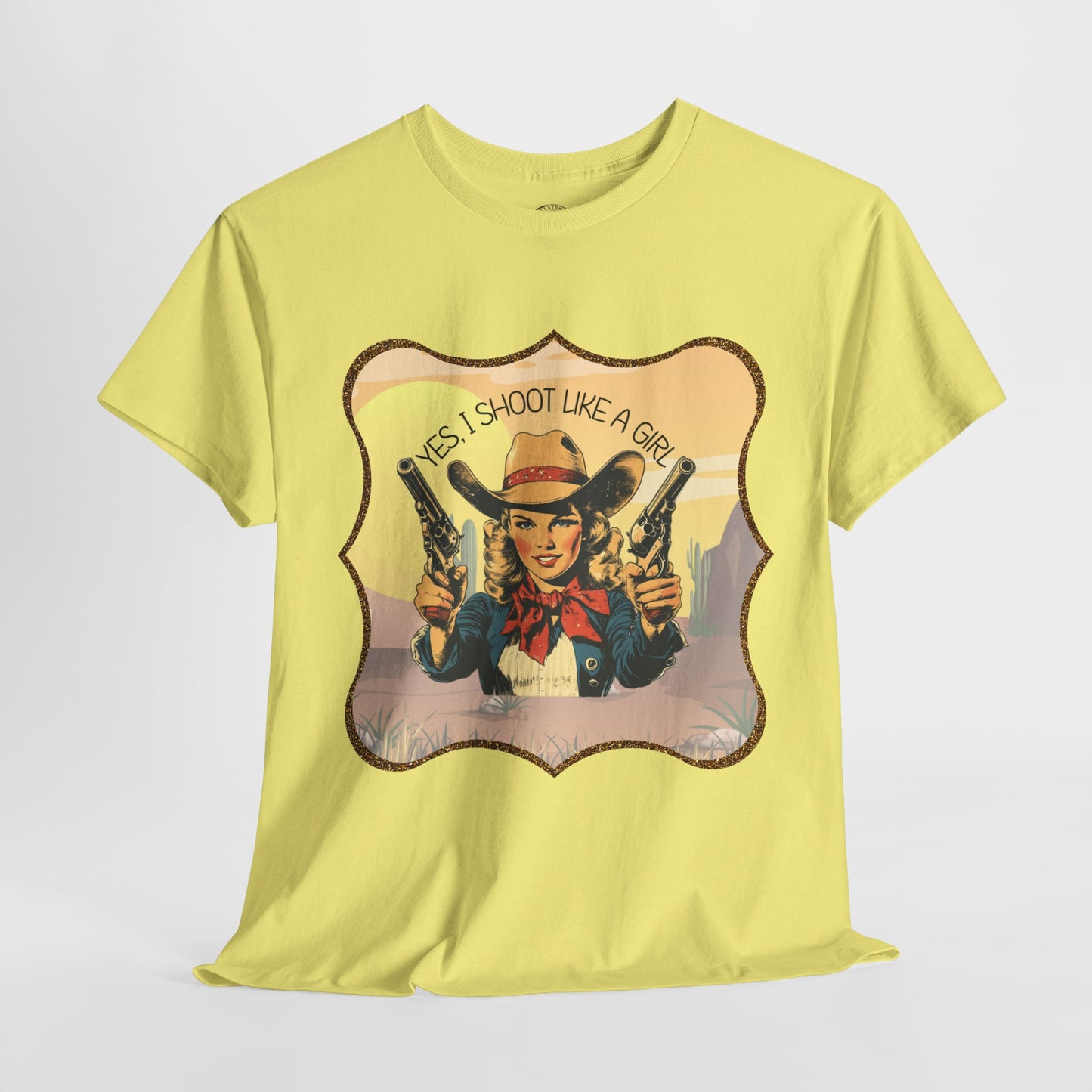Personalized, Western Style Graphic Tee - "Yes, I Shoot Like A Girl", Cowgirl Shirt, Gift for Her, Feminist Apparel, Casualwear, Rodeo Outfit