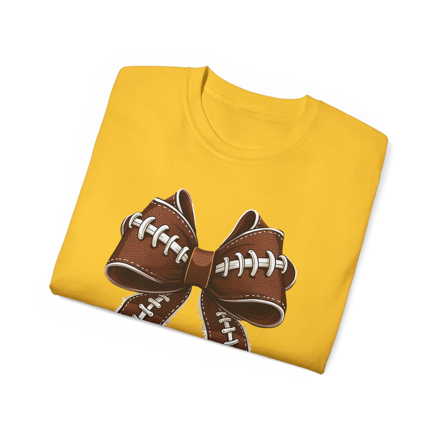 LSU Gold Day, Football bow, Tee, Cute Football T-Shirt, Gift for Sports Lovers, Unique Football Apparel, Casual Everyday Wear