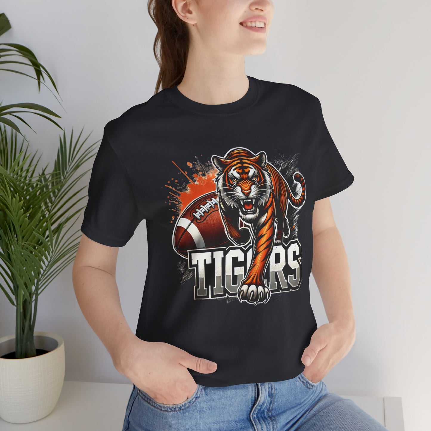 Tigers Football Tee - Unisex Short Sleeve Shirt, Sports Fan