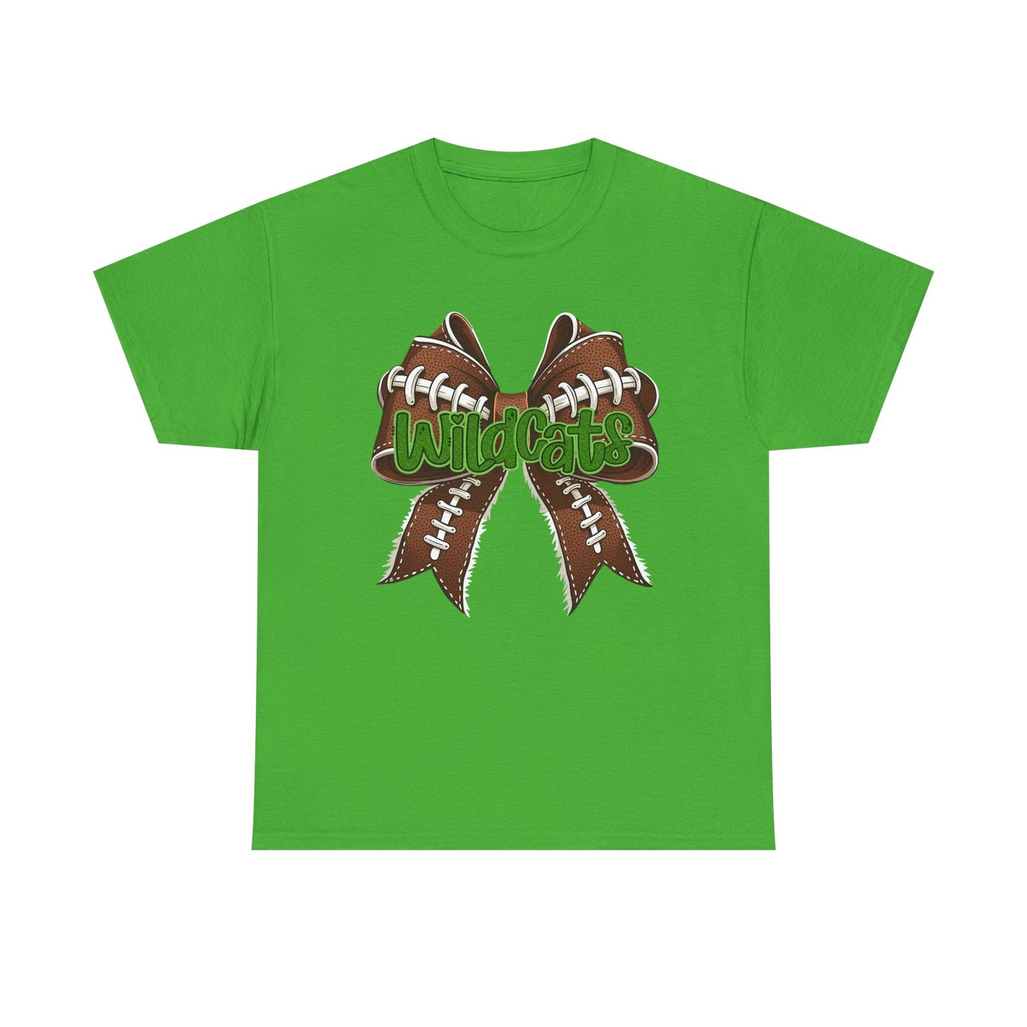 Wildcats Football Bow Unisex Heavy Cotton Tee | Sportswear, Team Spirit, Casual Wear, Gifts for Fans, Game Day Outfit