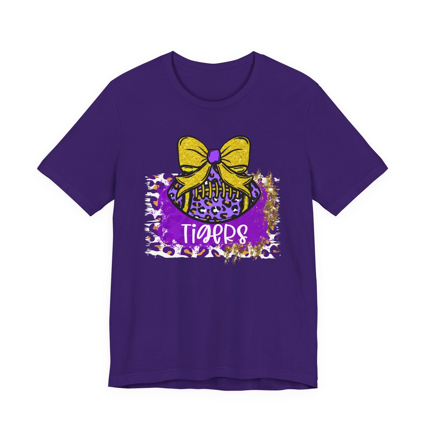 Tigers, Football, Animal Print, Glitter Bow, unisex tshirt tee