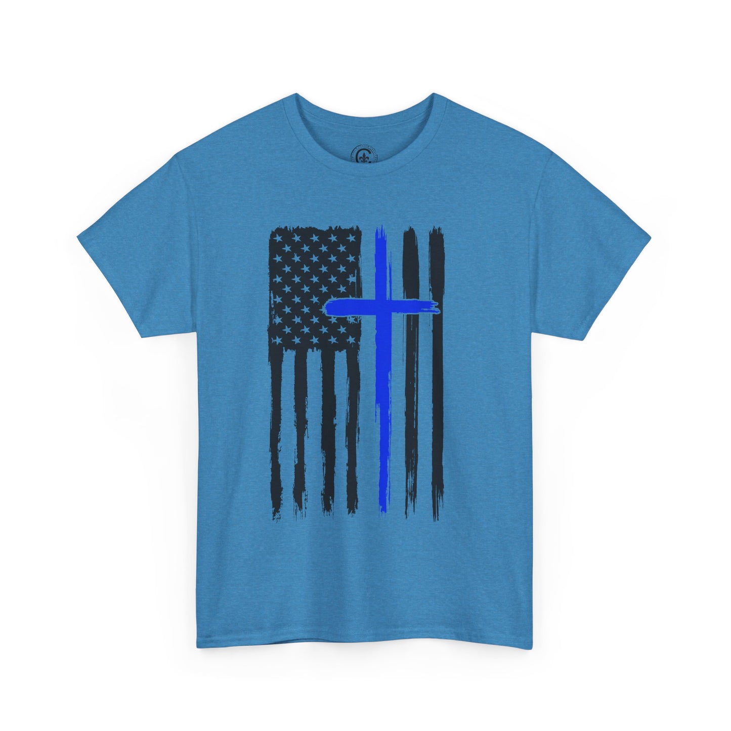 Thin Blue Line, Cross, Flag Graphic Tee, T-Shirt, Unisex Humor Shirt, Gifts for Friends, Casual Wear, law enforcement