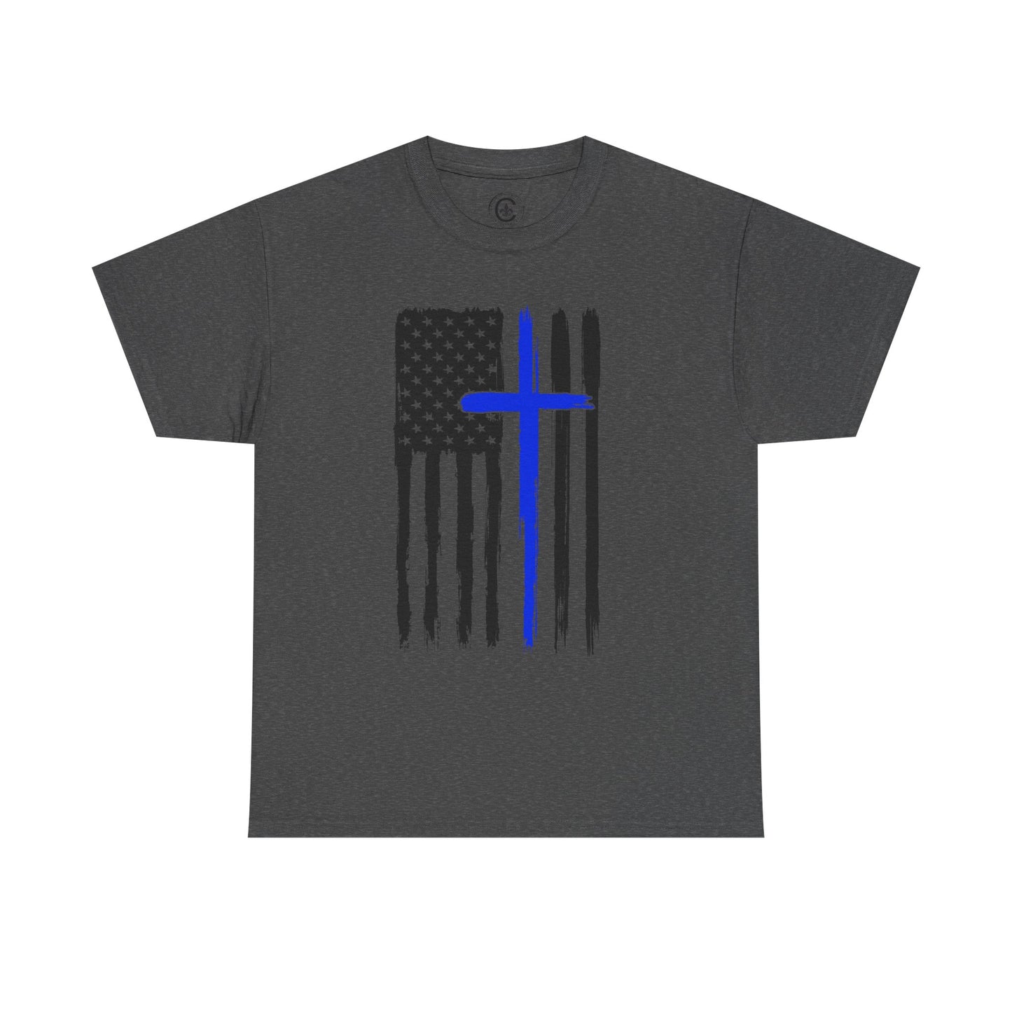 Thin Blue Line, Cross, Flag Graphic Tee, T-Shirt, Unisex Humor Shirt, Gifts for Friends, Casual Wear, law enforcement