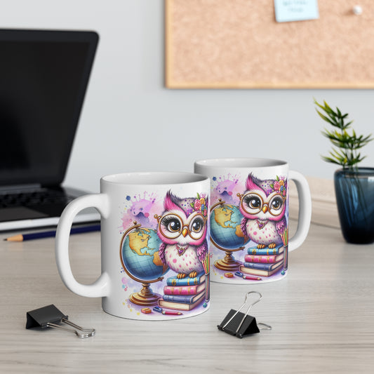 Cute School, Owl, Student, Librarian, Teacher Mug | Perfect Gift for Educators, Back to School, Classroom Decor, Appreciation Day, Coffee Lovers