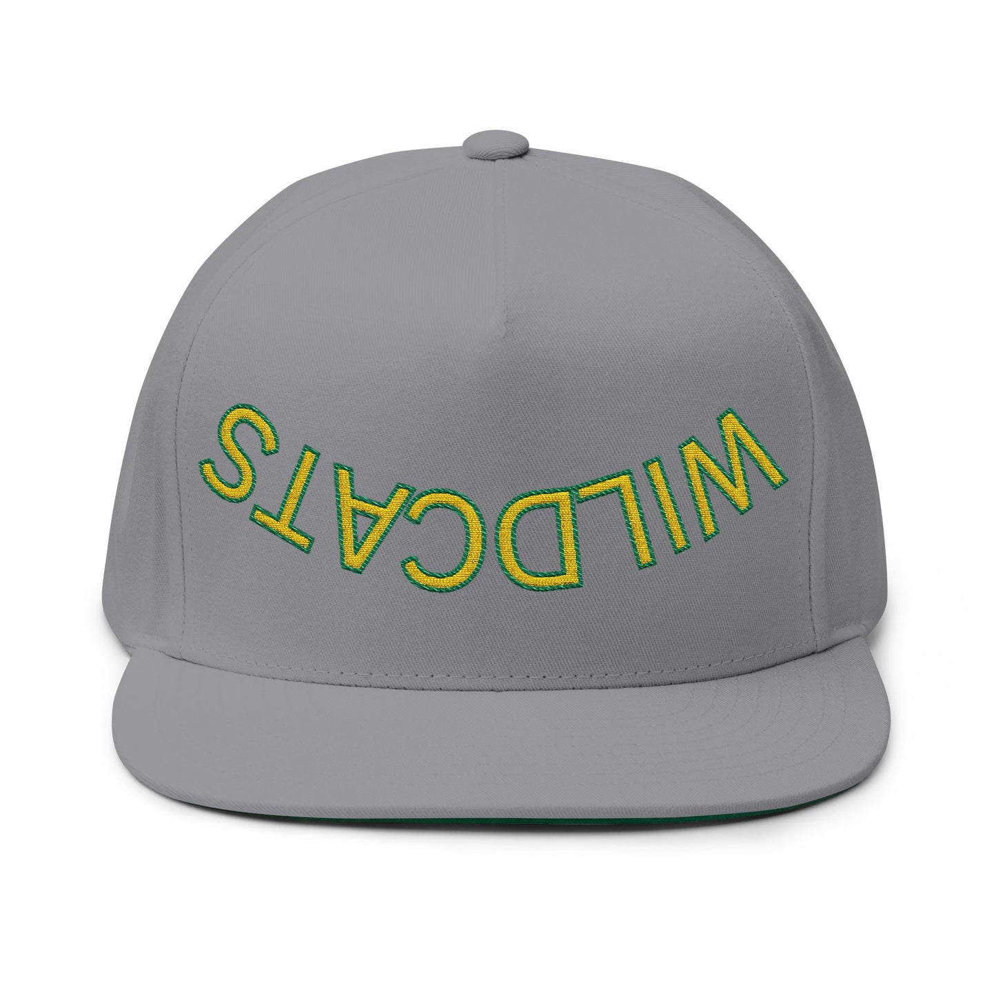 Upside down Wildcats, Embroidered Flat Bill Cap - Wildcats, Urban Streetwear Hat, Cool Summer Accessory, Gift for Him/Her, Trendy Headwear