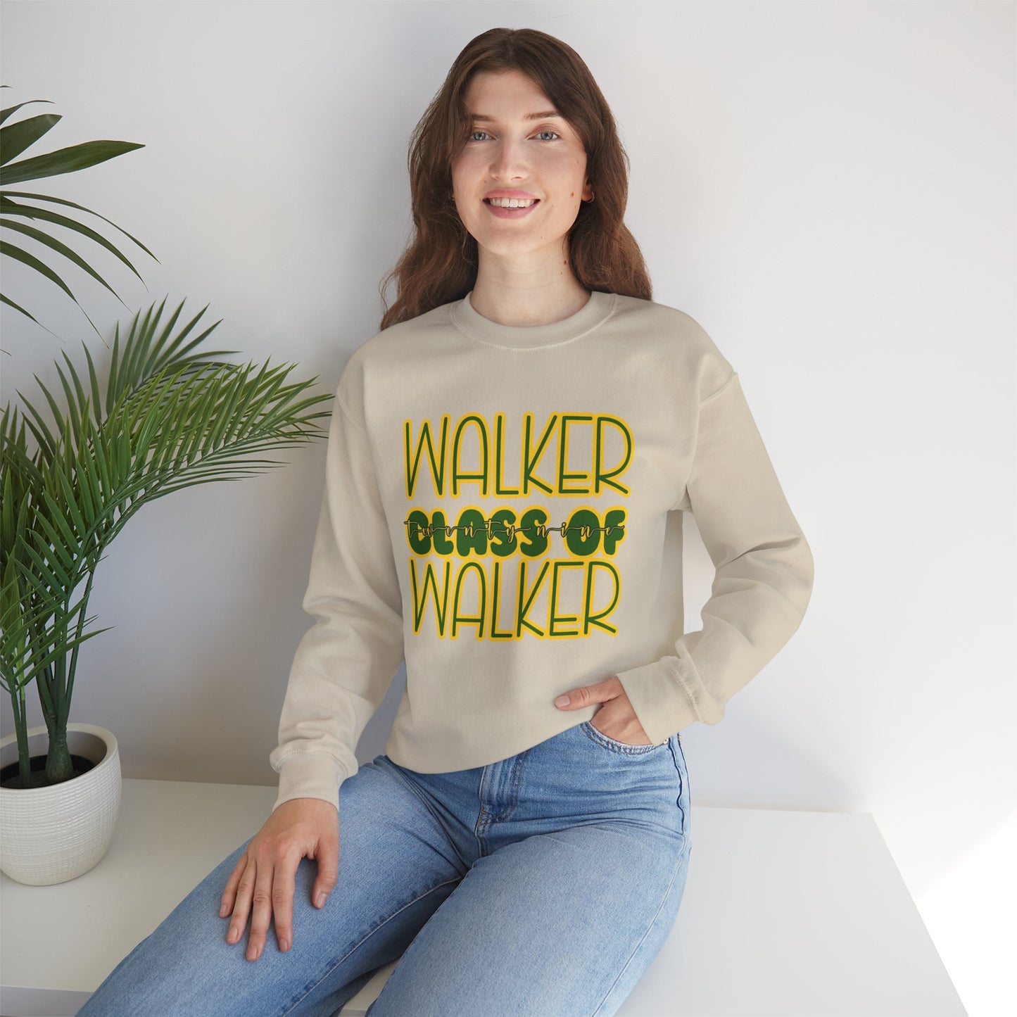 Class of 29 Crewneck Sweatshirt, Walker, Louisiana, Wildcats, Stacked Walker