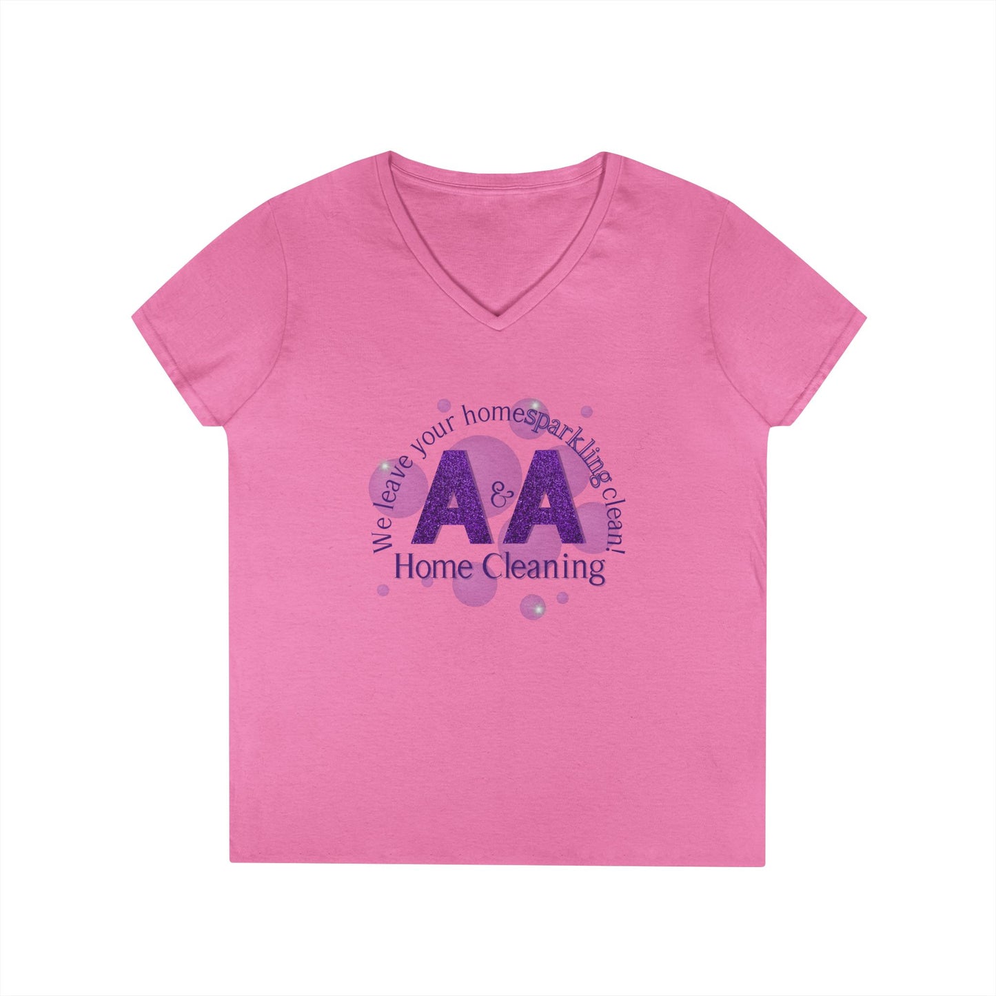 A&A, Purple Logo on a 2nd style vneck, Gildan