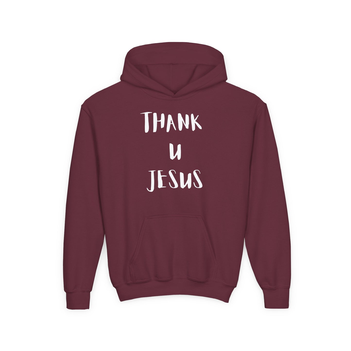 Thank you Jesus, John 3:16 Youth Heavy Blend Hooded Sweatshirt, Thank U Jesus Faith Hoodie, Christian Youth Apparel, Religious Gift for Teens, John 3:16 Inspired