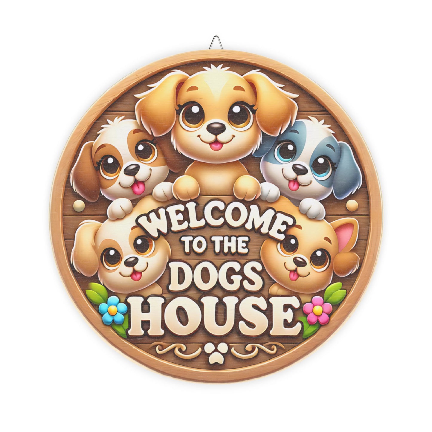Welcome to the Dog's House Wood Sign, Dog Lover Gift, Pet Home Decor, Cute Animal Wall Art, Personalized Dog Sign