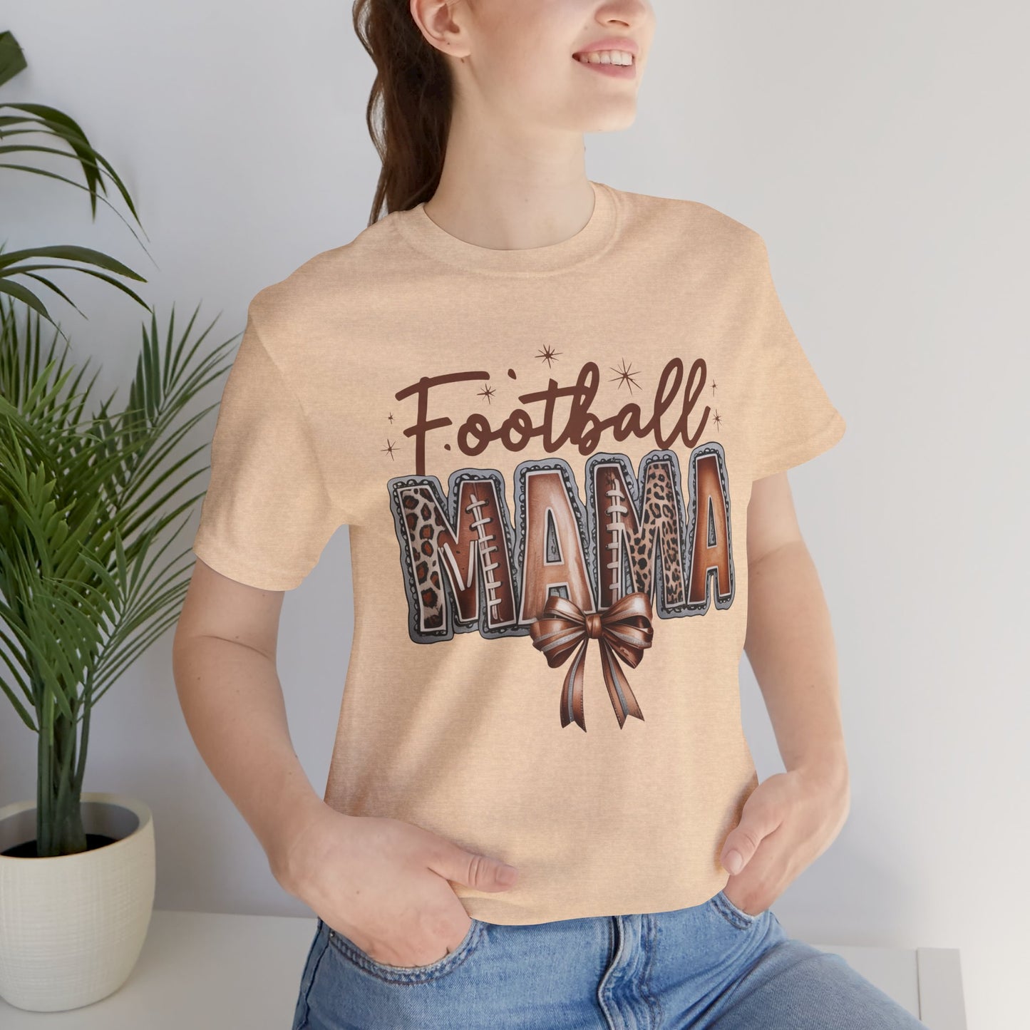 Football Mama Tee, Unisex Short Sleeve Shirt for Sports Moms, Cute Gift for Game Day, Football Season Apparel