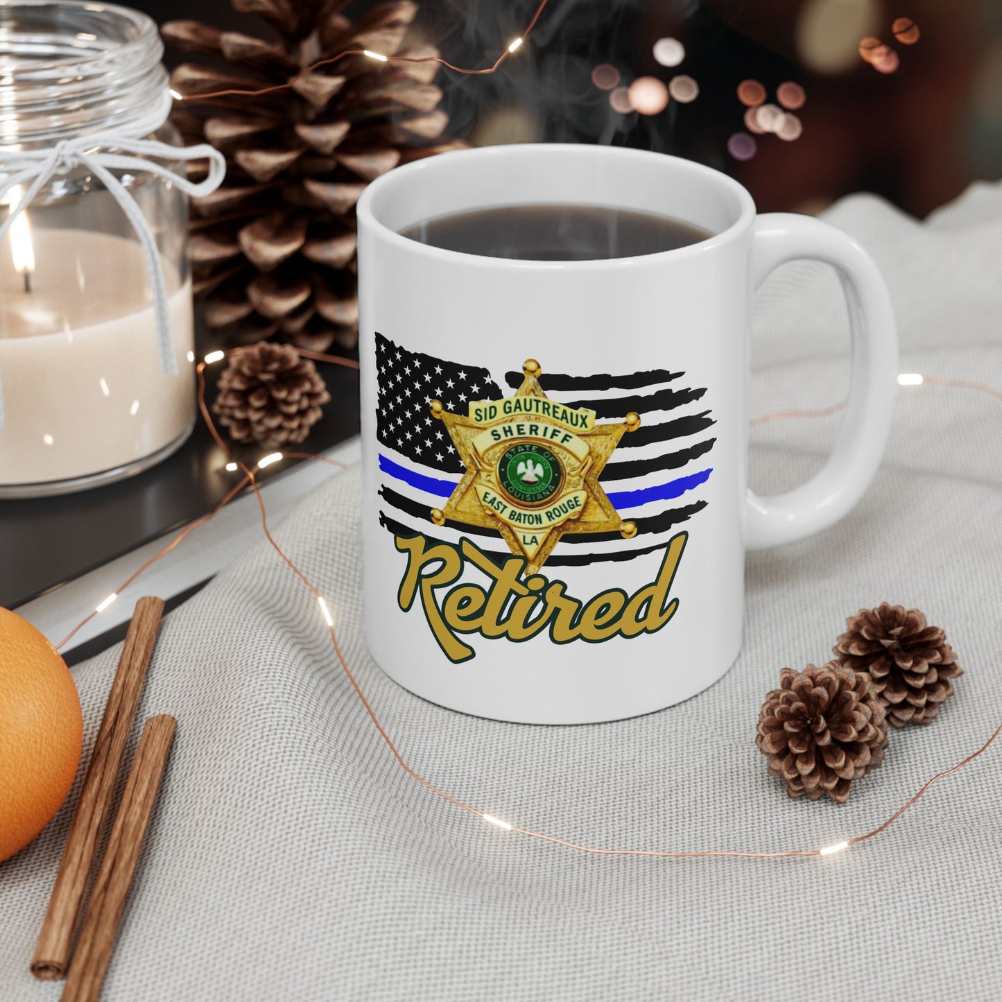 EBRSO Badge, Retired Deputy,  Custom Ceramic Mug, Sheriff Office Coffee Cup, Law Enforcement Gifts, Personalized Mug for Deputies, Unique Gift for Holidays