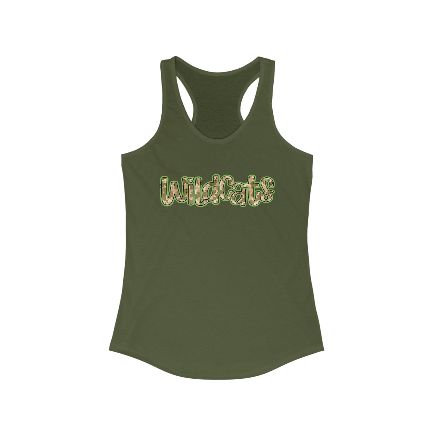 Wildcats, Camo, Women's Racerback Tank Top, Perfect for Game Day, Sports Events, Tailgating, and Everyday Wear