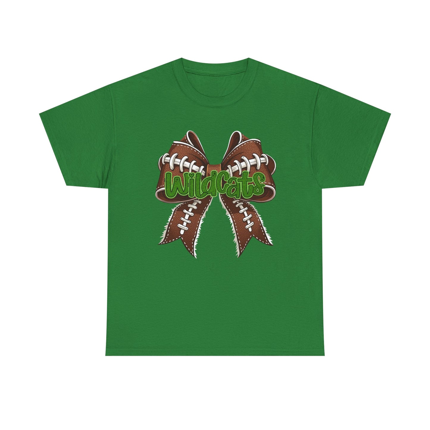 Wildcats Football Bow Unisex Heavy Cotton Tee | Sportswear, Team Spirit, Casual Wear, Gifts for Fans, Game Day Outfit