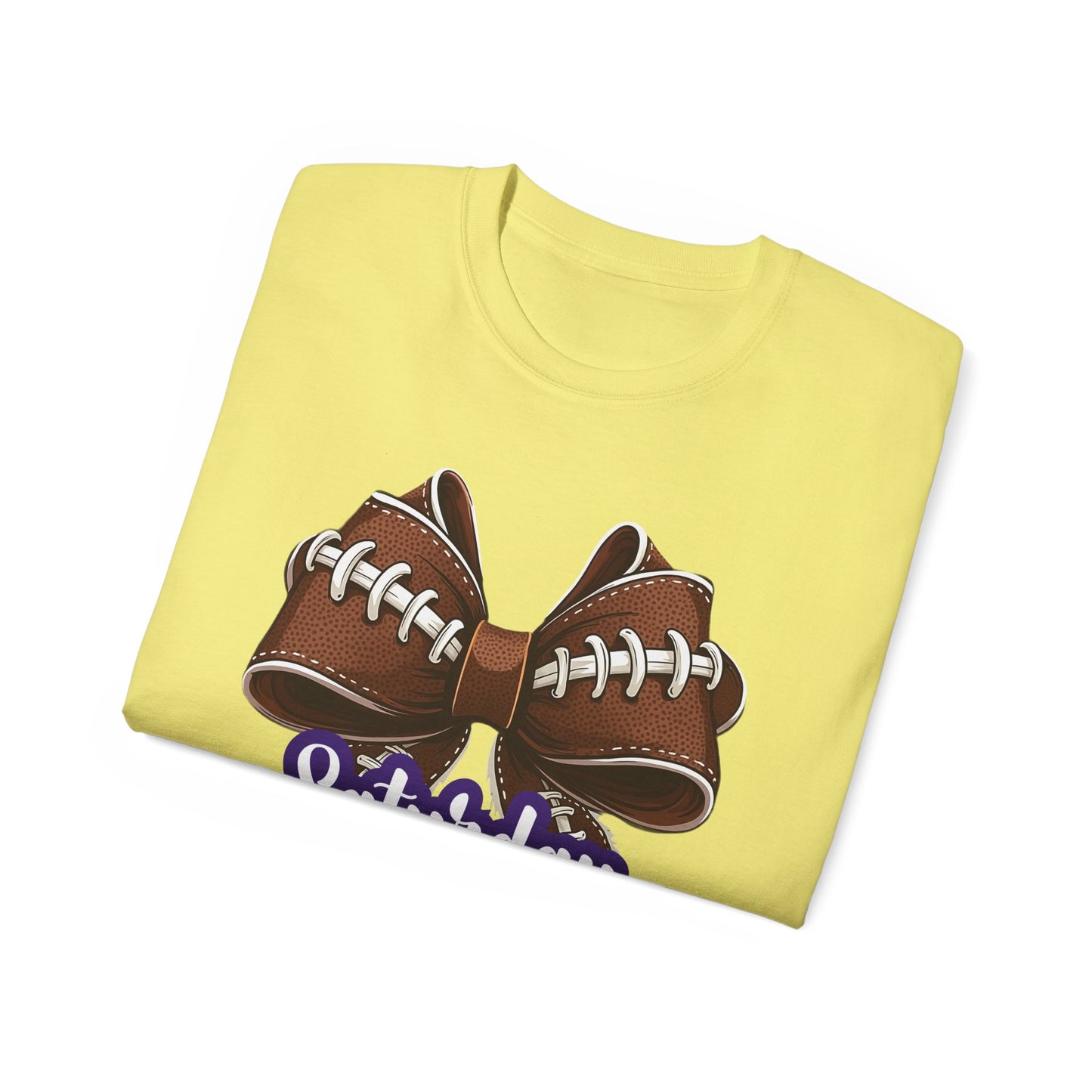 LSU Gold Day, Football Bow, Saturday Vibes, Tee, Cute Football T-Shirt, Gift for Sports Lovers, Unique Football Apparel, Casual Everyday Wear