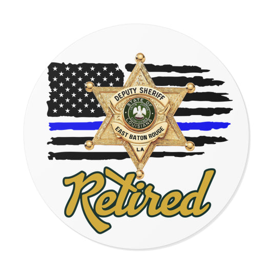 Retired Deputy Sheriff Vinyl Stickers, Police Retirement Gift, Law Enforcement Decor, Patriotic Stickers, First Responder Badge