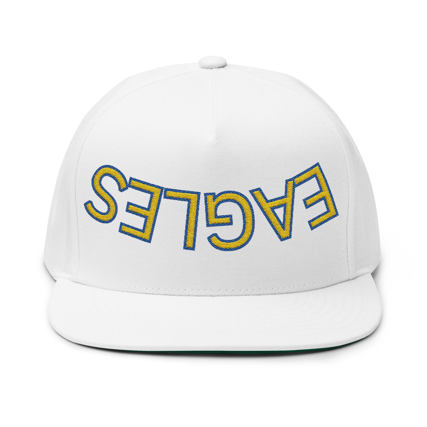 Upside down Eagles, Embroidered Flat Bill Cap, Trendy Baseball Hat, Casual Streetwear Cap, Gift for Sports Fans, Unique Headwear