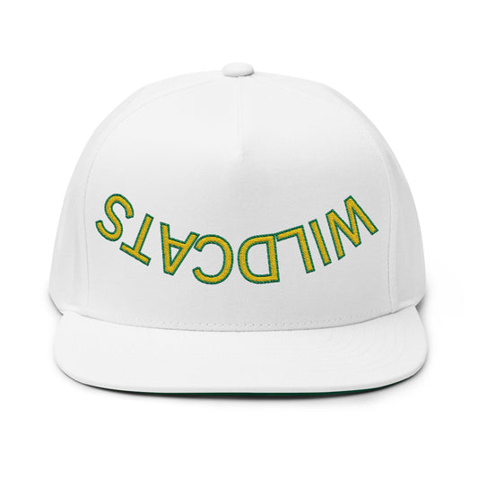 Upside down Wildcats, Embroidered Flat Bill Cap - Wildcats, Urban Streetwear Hat, Cool Summer Accessory, Gift for Him/Her, Trendy Headwear