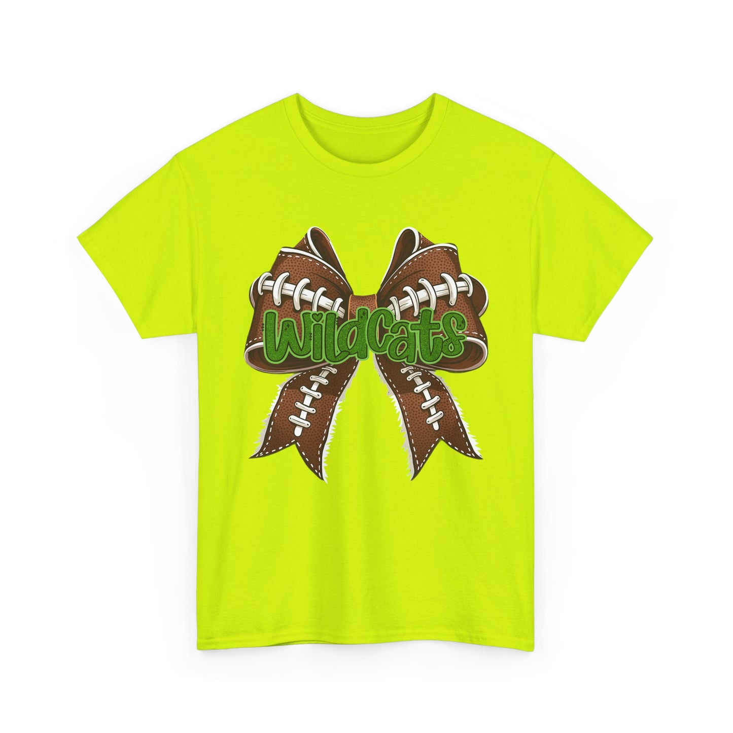 Wildcats Football Bow Unisex Heavy Cotton Tee | Sportswear, Team Spirit, Casual Wear, Gifts for Fans, Game Day Outfit