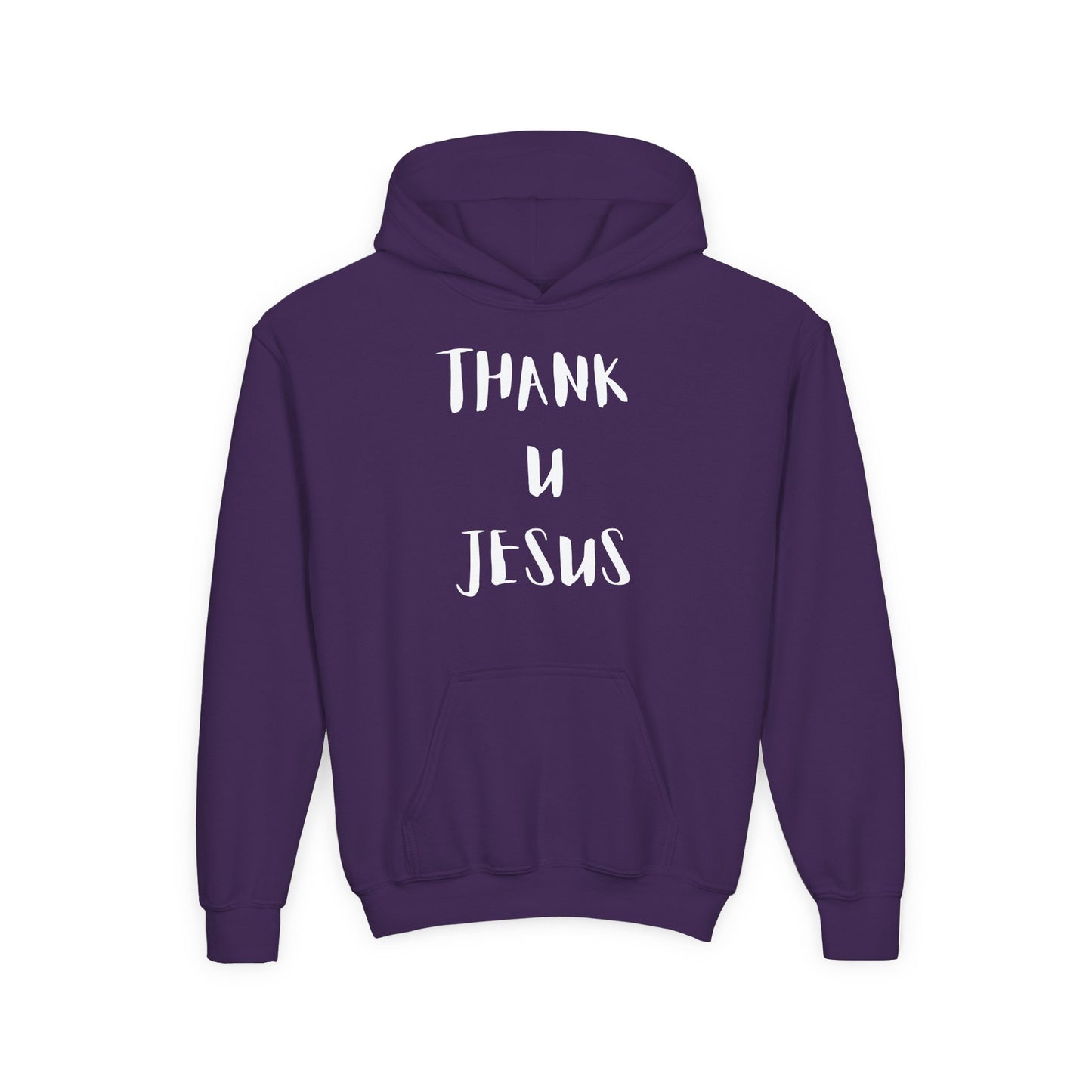 Thank you Jesus, John 3:16 Youth Heavy Blend Hooded Sweatshirt, Thank U Jesus Faith Hoodie, Christian Youth Apparel, Religious Gift for Teens, John 3:16 Inspired