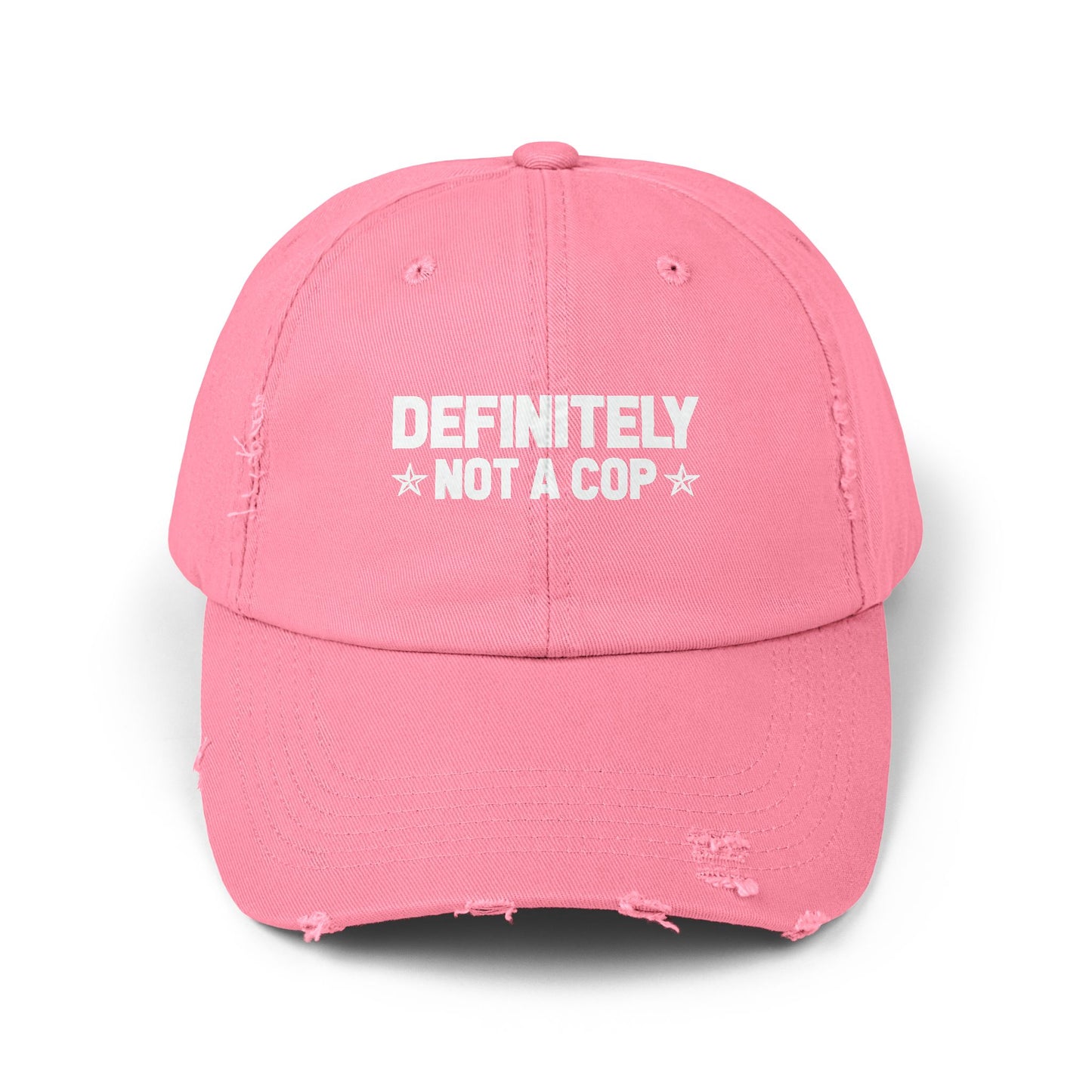 Definitely NOT a cop, Unisex Distressed Cap, Funny Hat, Casual Gift, Everyday Wear, Cool Accessory, Adjustable Cap