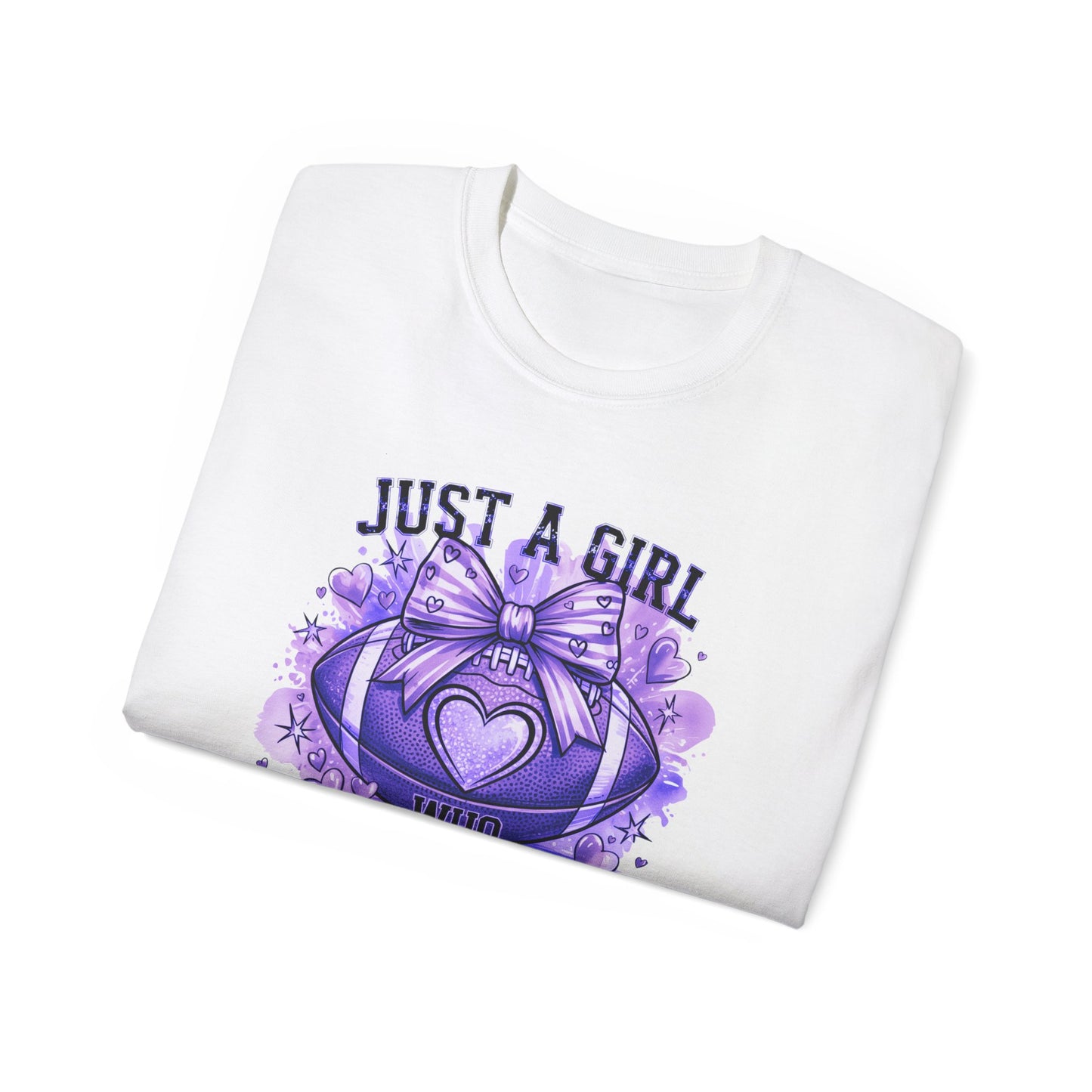 LSU Gold Day, Just a Girl Who Loves Football Tee, Cute Football T-Shirt, Gift for Sports Lovers, Unique Football Apparel, Casual Everyday Wear