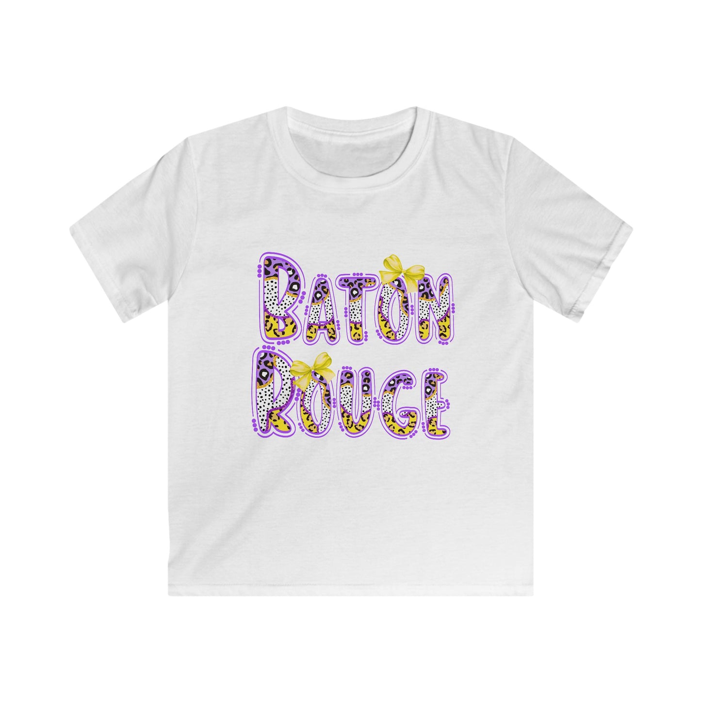 Baton Rouge Kids T-Shirt, Fun Louisiana Tigers, Animal Print