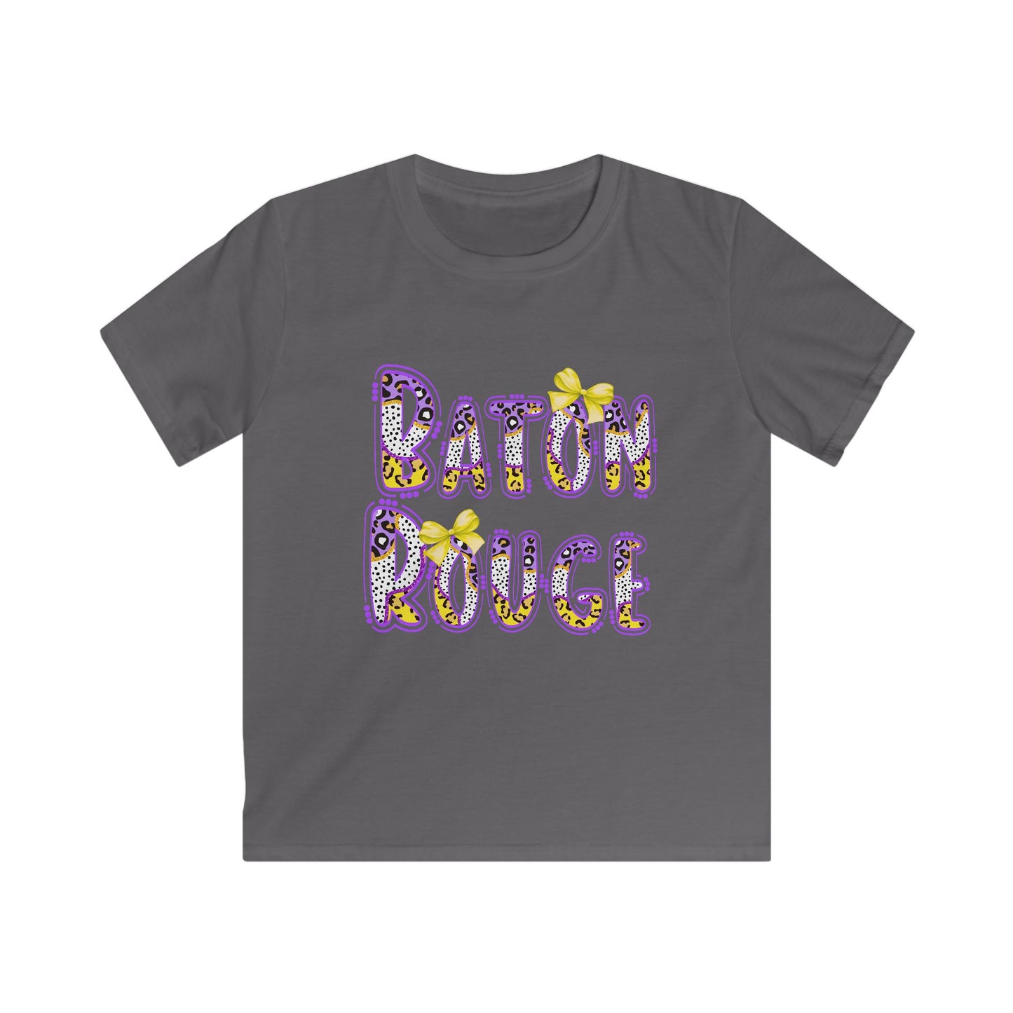 Baton Rouge Kids T-Shirt, Fun Louisiana Tigers, Animal Print