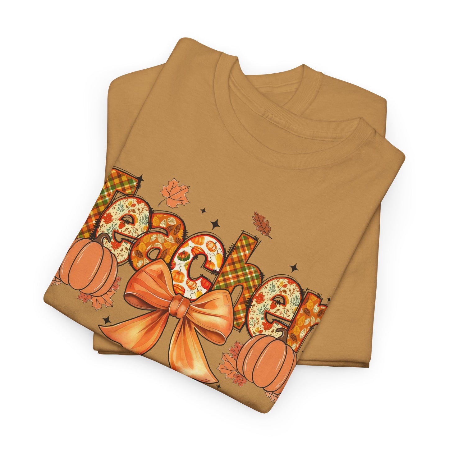 Charming Teacher Tee: Fall Vibes, Unisex Cotton Shirt, Perfect Gift for Educators, Halloween, Thanksgiving, Back to School