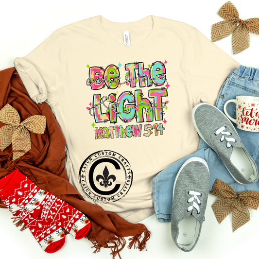 Be The Light, Christmas Tshirt, Bella Canvas, Matthew 5:14