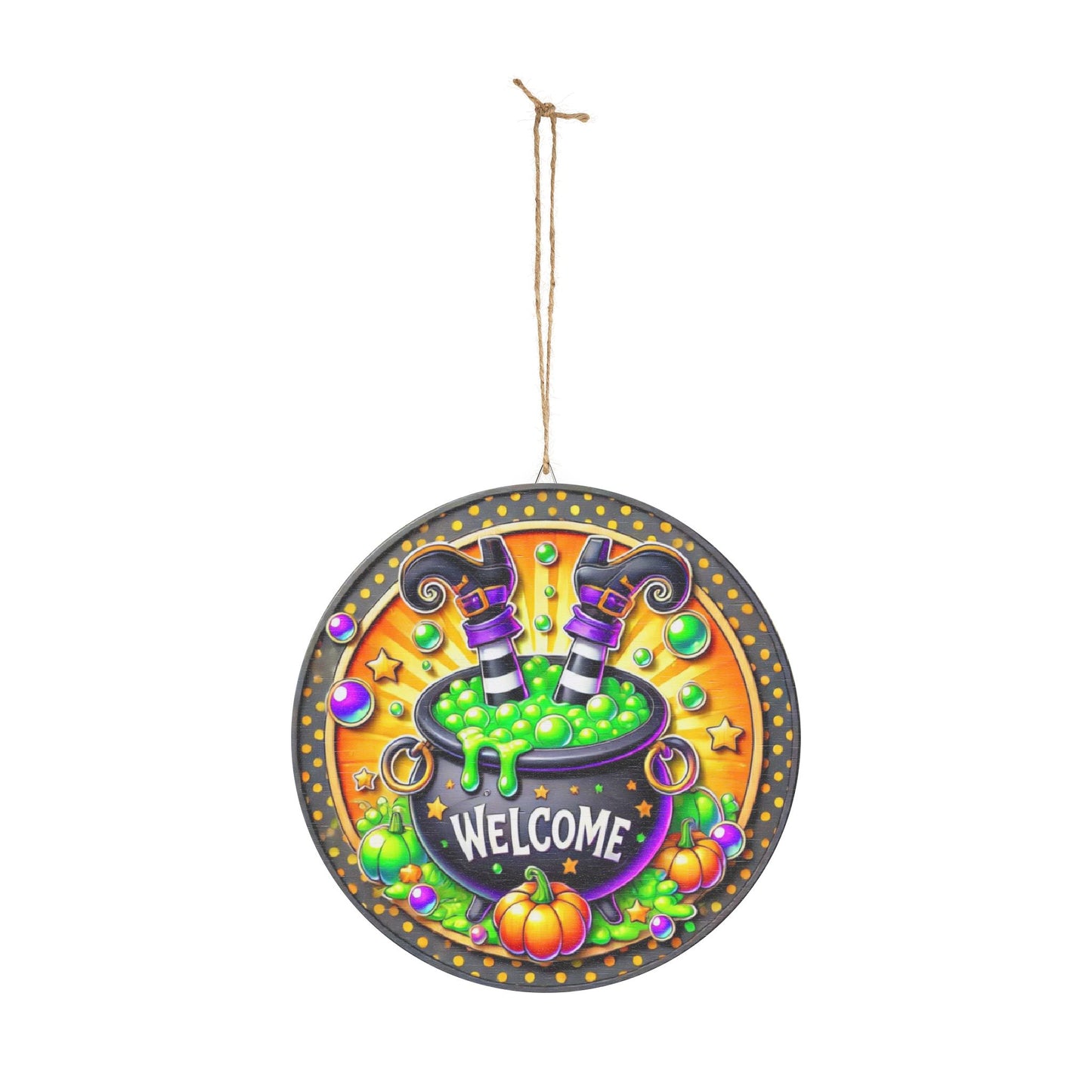 Door Sign, wooden, Halloween, Witches feet in a cauldron, entry way decor, mantle decor, Welcome Sign