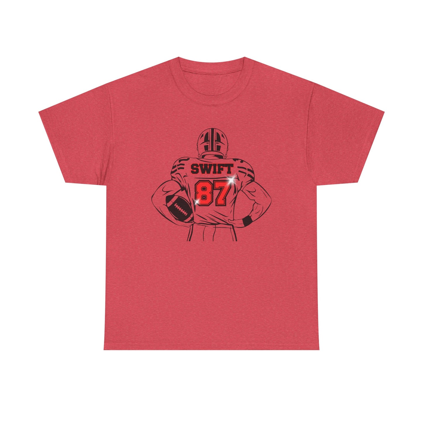 Swift 87 Unisex Heavy Cotton Tee, Football Fan Shirt, KC Chiefs, Kelce, Swiftie, Engaged