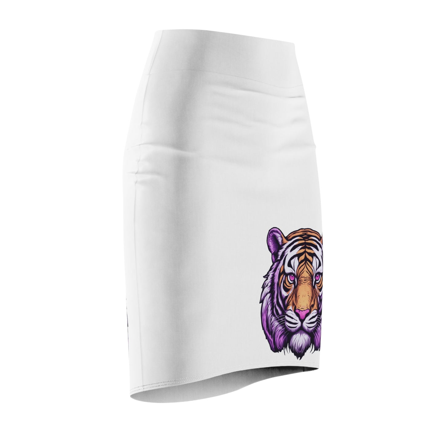 Fierce Purple Tiger Women's Pencil Skirt, Animal Print Skirt, Unique Fashion, Statement Piece, Casual Wear, Gifts for Her