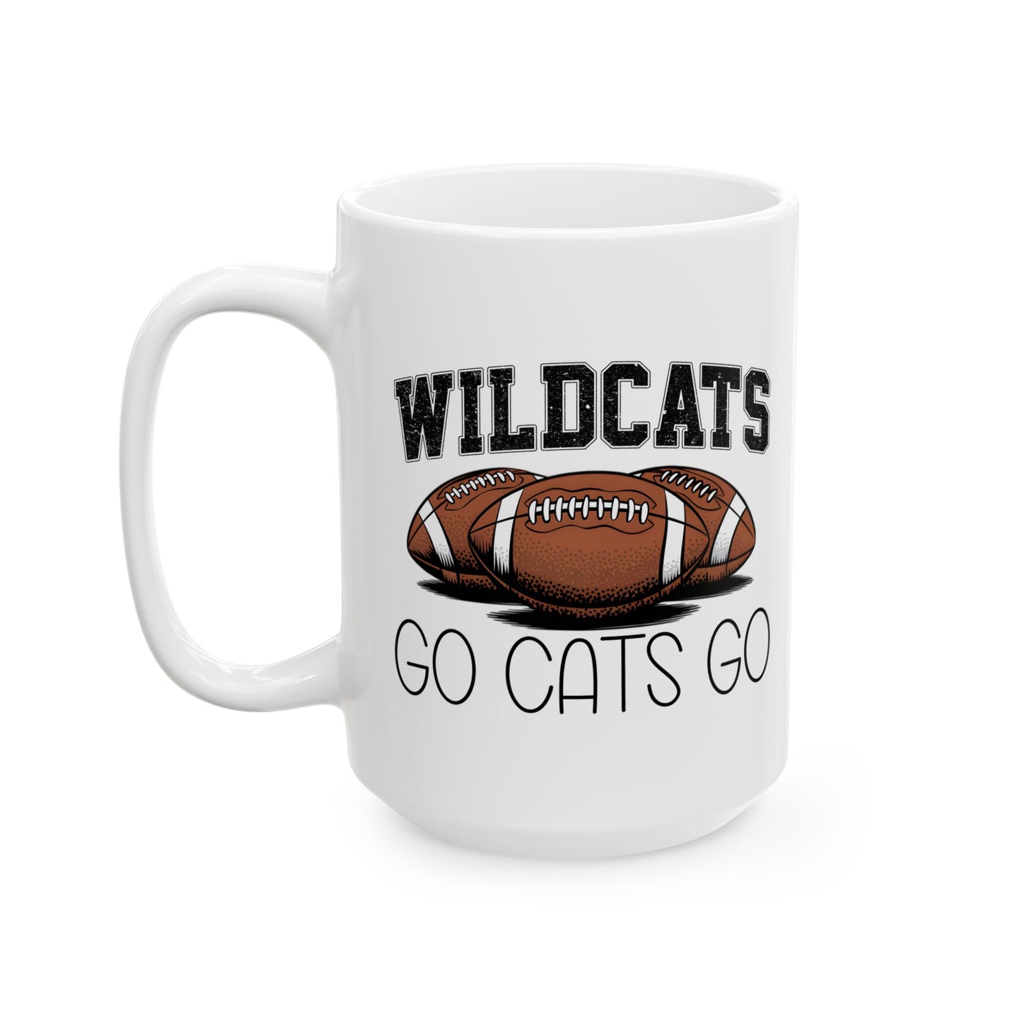 Wildcats Football Ceramic Mug - Sports Fan Gift, Coffee Cup, Game Day Essential, Personalized Mug, Team Spirit