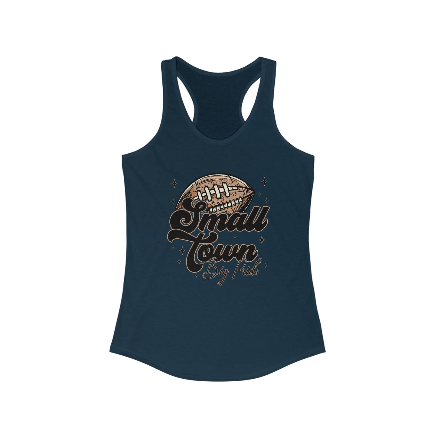 Small Town Football Women's Racerback Tank Top, Perfect for Game Day, Sports Events, Tailgating, and Everyday Wear