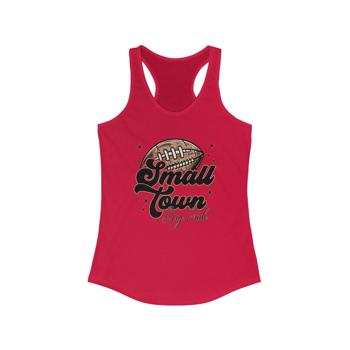 Small Town Football Women's Racerback Tank Top, Perfect for Game Day, Sports Events, Tailgating, and Everyday Wear