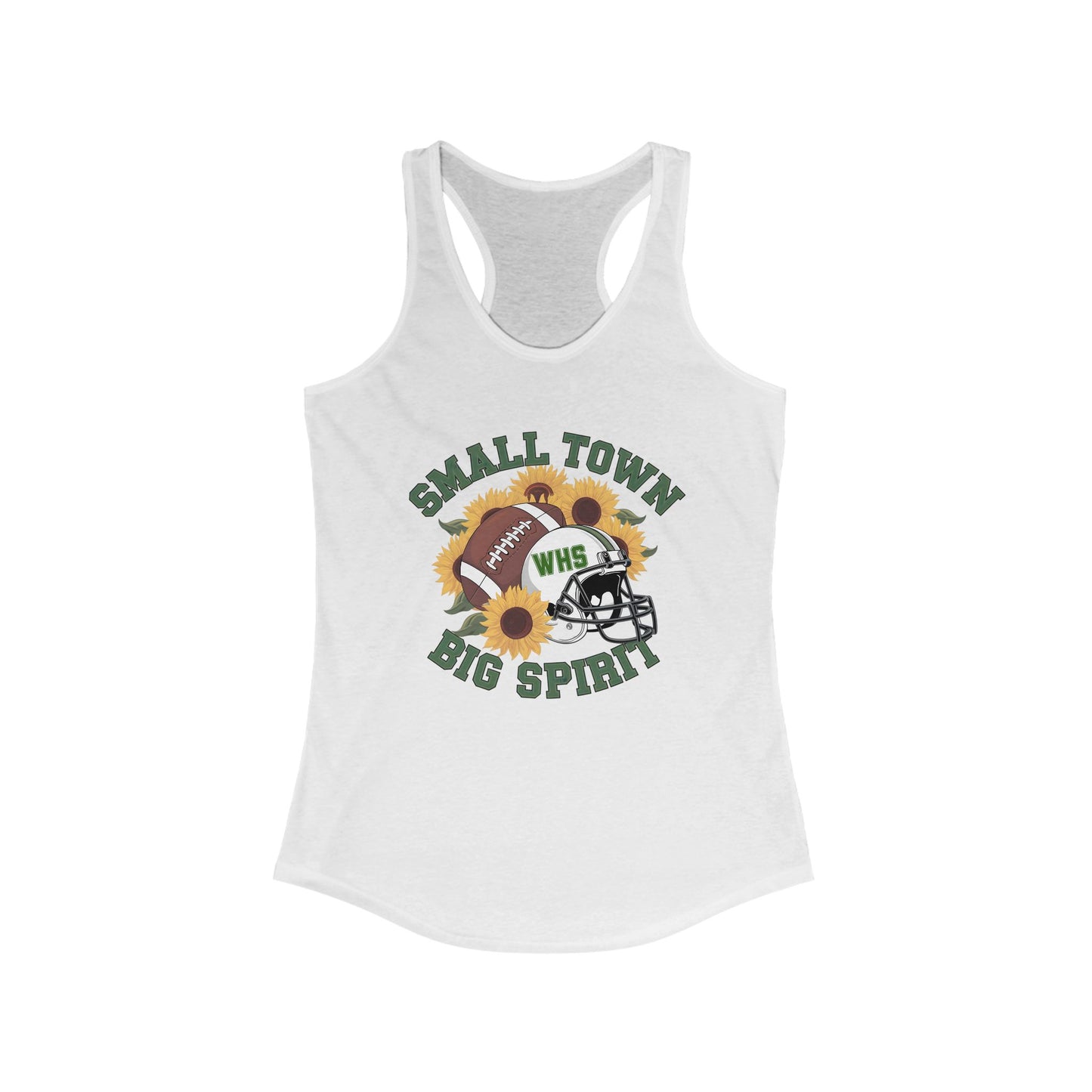 Small town, Big Spirit, Walker, Football, Women's Racerback Tank Top, Perfect for Game Day, Sports Events, Tailgating, and Everyday Wear