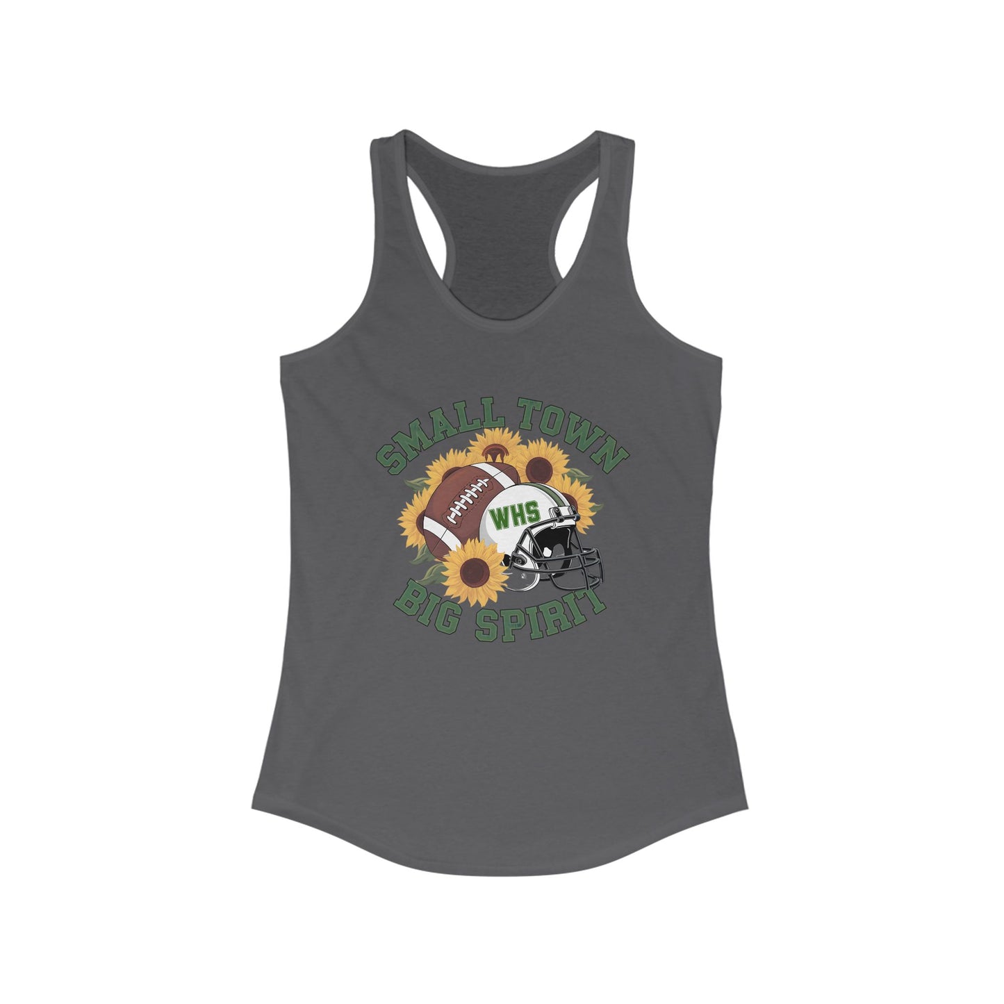 Small town, Big Spirit, Walker, Football, Women's Racerback Tank Top, Perfect for Game Day, Sports Events, Tailgating, and Everyday Wear