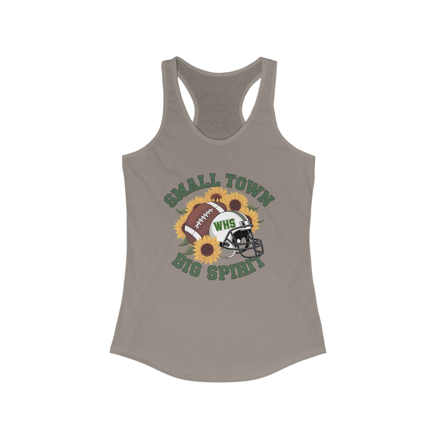 Small town, Big Spirit, Walker, Football, Women's Racerback Tank Top, Perfect for Game Day, Sports Events, Tailgating, and Everyday Wear