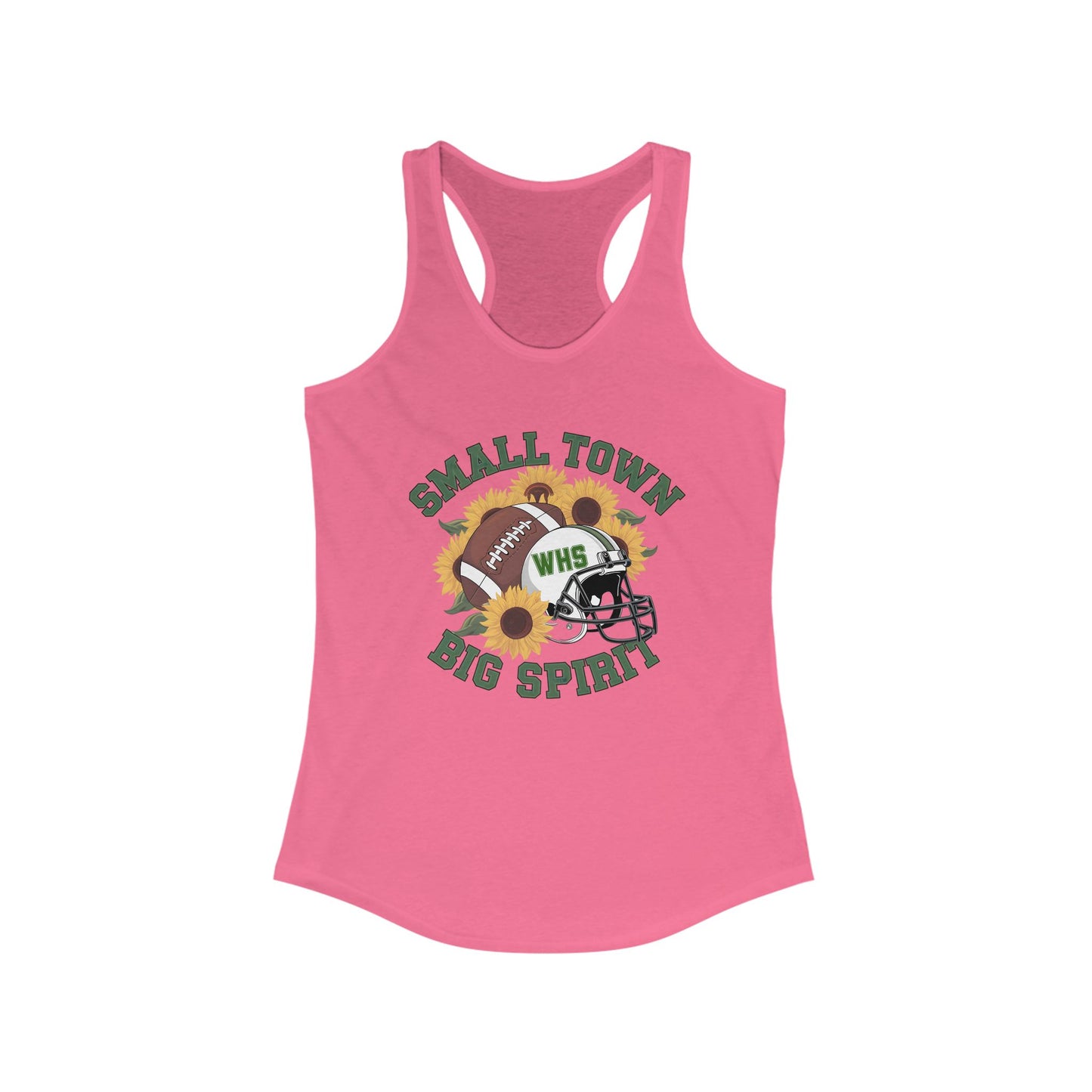 Small town, Big Spirit, Walker, Football, Women's Racerback Tank Top, Perfect for Game Day, Sports Events, Tailgating, and Everyday Wear