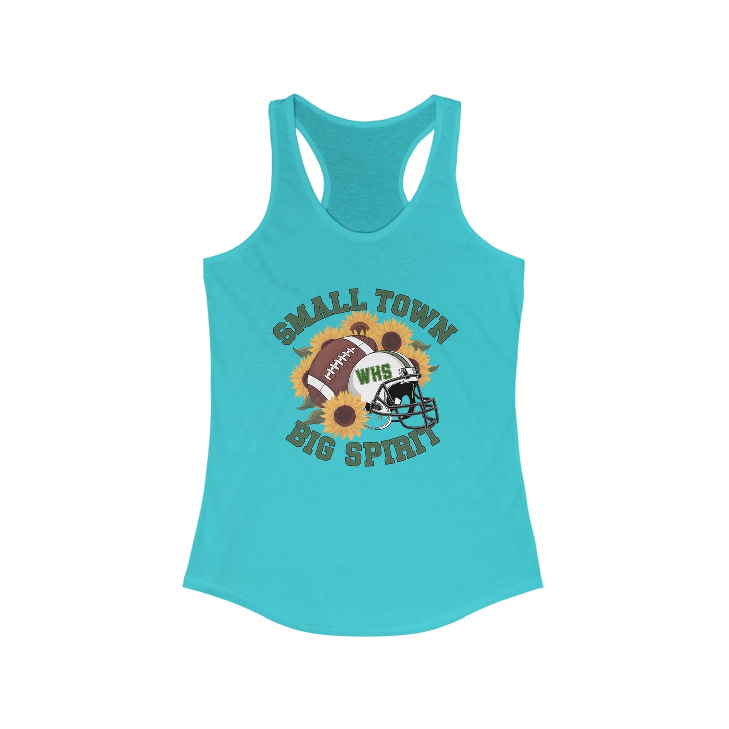 Small town, Big Spirit, Walker, Football, Women's Racerback Tank Top, Perfect for Game Day, Sports Events, Tailgating, and Everyday Wear