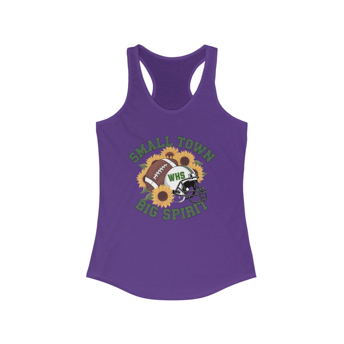 Small town, Big Spirit, Walker, Football, Women's Racerback Tank Top, Perfect for Game Day, Sports Events, Tailgating, and Everyday Wear