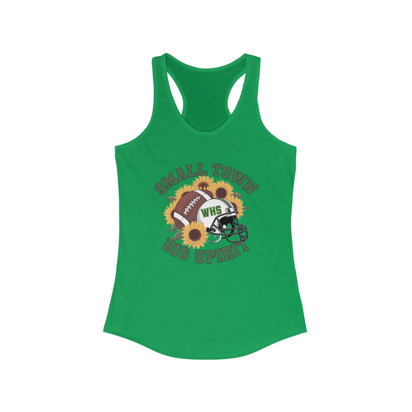 Small town, Big Spirit, Walker, Football, Women's Racerback Tank Top, Perfect for Game Day, Sports Events, Tailgating, and Everyday Wear