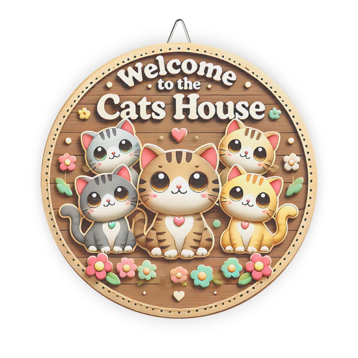 Cute Cat-Themed Wooden Sign, Welcome to the Cats House Decor, Pet Lover Gift, Home Decoration, Cat Lover Wall Art, Kitten Wall Hanging