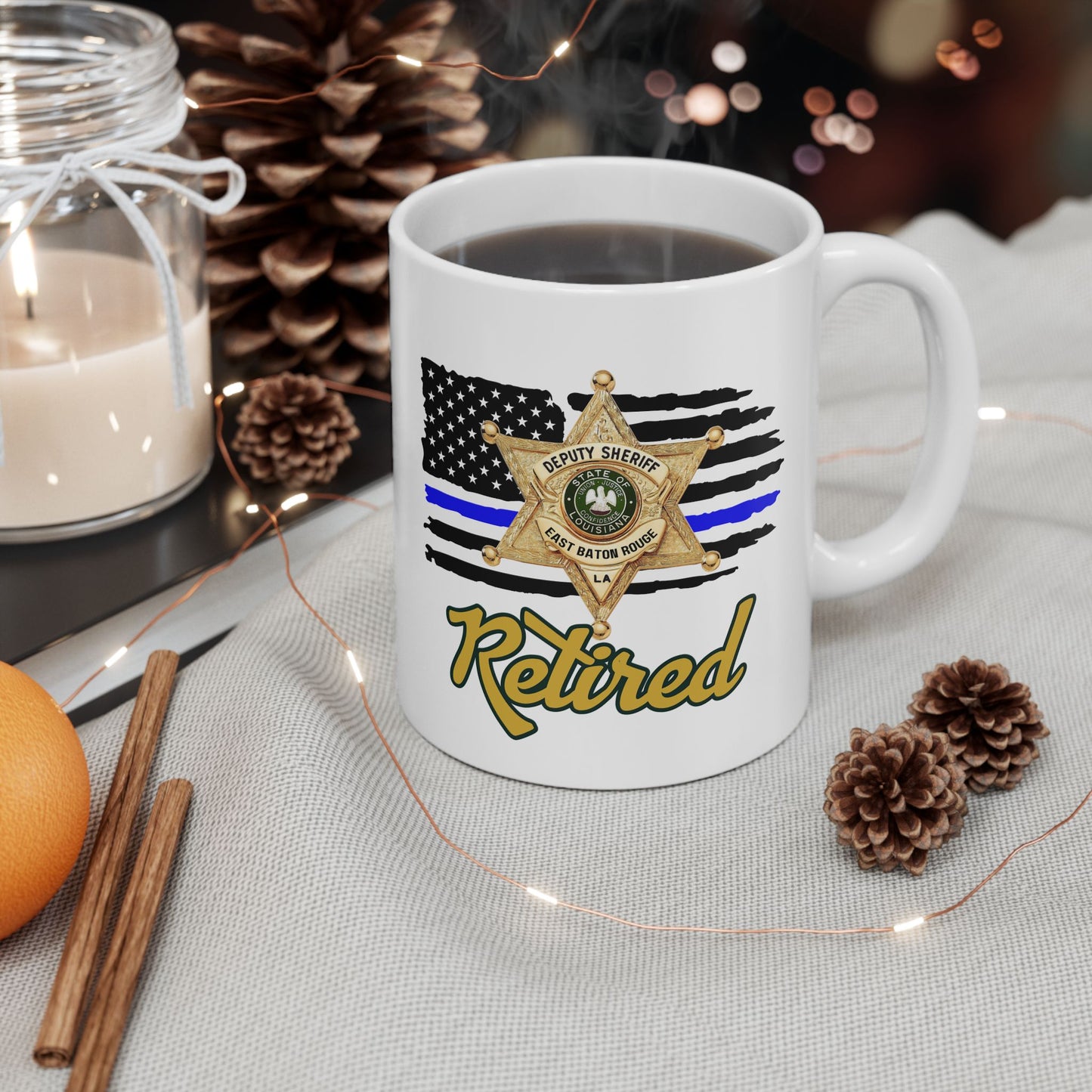 EBRSO DEPUTY Badge, Retired Deputy,  Custom Ceramic Mug, Sheriff Office Coffee Cup, Law Enforcement Gifts, Personalized Mug for Deputies, Unique Gift for Holidays