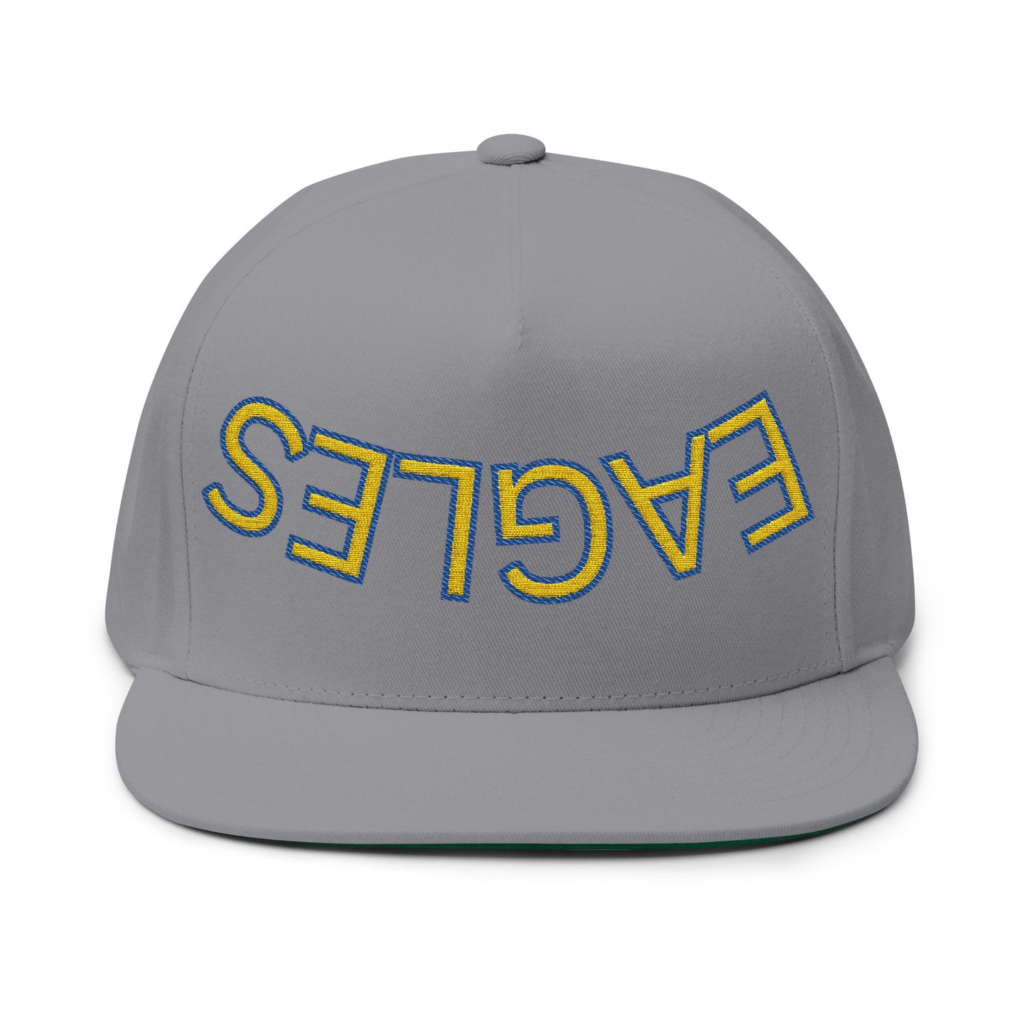 Upside down Eagles, Embroidered Flat Bill Cap, Trendy Baseball Hat, Casual Streetwear Cap, Gift for Sports Fans, Unique Headwear